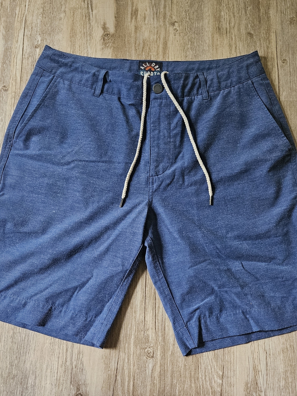 Faherty Men's Navy Blue Drawstring Casual All Day Shorts Size 32 9"inseam